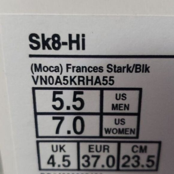 New Vans Sk8 Hi Moca Womens Sneakers Size 7 High Tops DEADSTOCK Artsy Streetwear - Picture 9 of 9